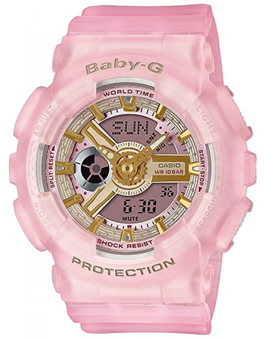 Casio Casio Baby-G BA-110SC-4A  BA-110SC-4AER кварцевые женские часы розовый циферблат, браслет пластик — вид спереди